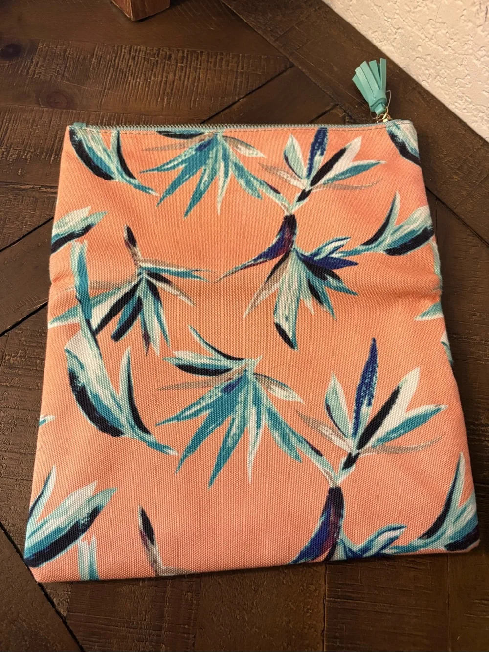 Rachel Pally Coral Floral & Mint Fold-Over Clutch